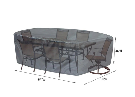 Shield - Shield Mercury Cover for 586 Fits Small Oval/Rectangle Table & Chairs w/8 ties, elastic & spring cinch lock - COV-M586