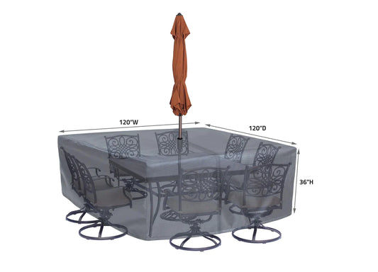 Shield - Round/Square Table Chair Cover 72" Velcro - 120''Wx120''Dx36''H - Mercury- COV-M598