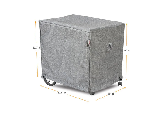 Shield - Tea Cart Cover Rectangle - 26''W x 37.5''D x 32''/33.5''H Platinum - COV-POT