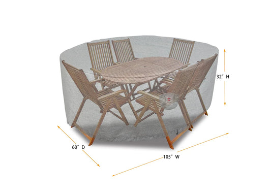 Shield - Dining Set Cover Rectangle - 105"W x 60"D x 32"H Platinum - COV-PT10560