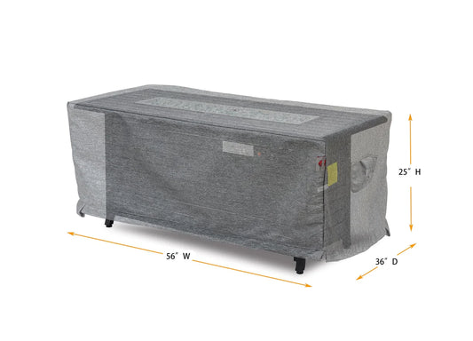 Shield - Fire Table Cover Rectangle - 56" W x 36" D x 25" H Platinum - COV-PT5636