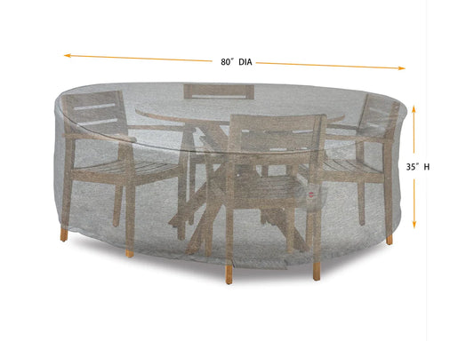 Shield - Dining Set Cover Round - 80"Dia x 35"H Platinum - COV-PTR80