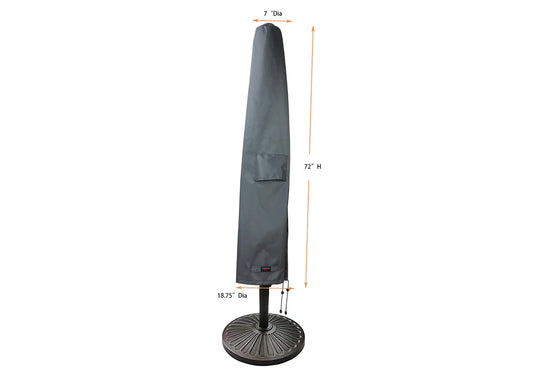 Shield - Umbrella Cover (Market style) Round 11' - 11.42"/18.75''Dia x 72"H Titanium - COV-TOU72