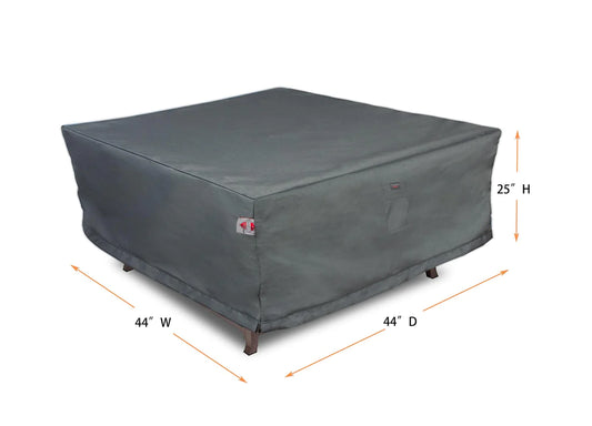 Shield - Fire Table Cover Square - 44" W x 44" D x 25" H Titanium - COV-TT44