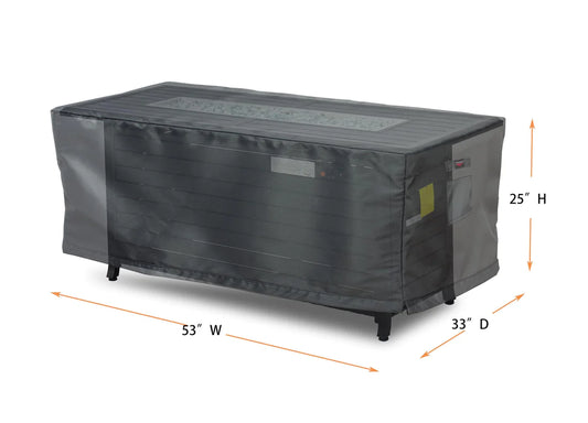 Shield - Titanium Fire Table Cover Rectangle - 53"W x 33"D x 25"H Titanium - COV-TT5232