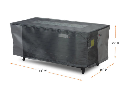 Shield - Fire Table Cover Rectangle - 56" W x 36" D x 25" H Titanium - COV-TT5636