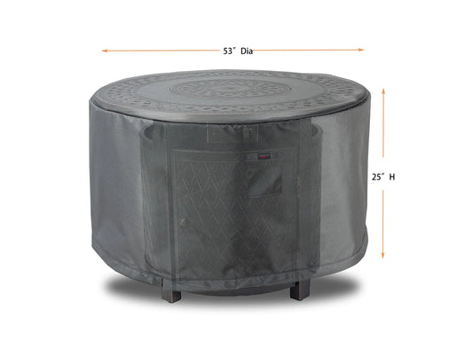 Shield - Fire Table Cover Round - 53"Dia x 25"H Titanium - COV-TTR52