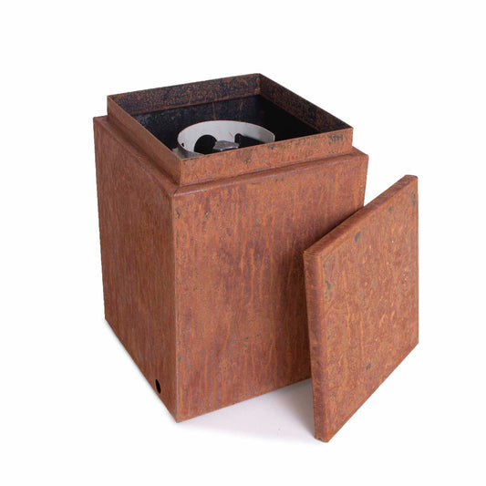 The Outdoor Plus - 16" Propane Tank Enclosure with Removeable Top - Corten Steel - OPT-LPHIDECS