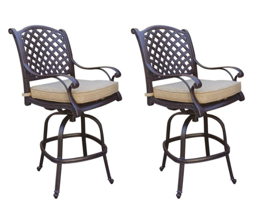 Darlee - Nassau Patio Swivel Bar Stool with Cushion (Set of 2) - DL13-7-2