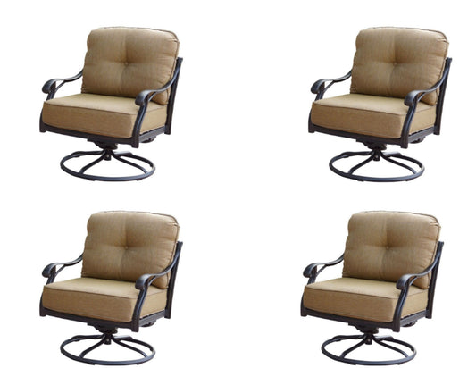 Darlee - Nassau Patio Swivel Rocker Club Chair with Cushions (Set of 4) - DL603-3-4