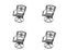 Darlee - Ten Star Patio Swivel Rocker Chair with Cushion (Set of 4) - DL503-3-4