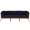 Modway - Clearwater Outdoor Patio Teak Wood Sofa in Gray Navy - EEI-6120-GRY-NAV