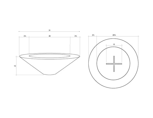Prism Hardscapes - 60" Embarcadero Round 125,000 BTU NG/LP Fire Pit Bowl