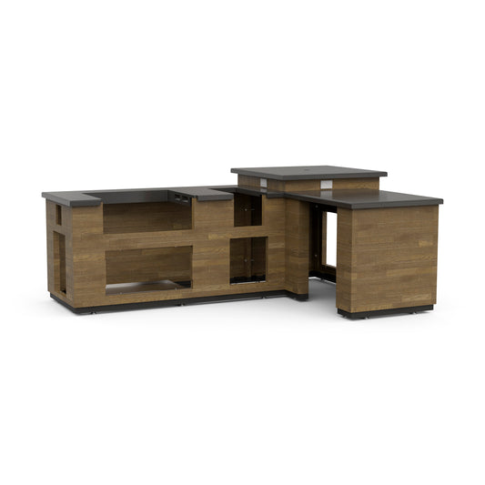Fire Magic - 116 Inch L-Shape Reclaimed Wood Island System, French Barrel Oak, Medium Pantry I L660-FOK-116BA