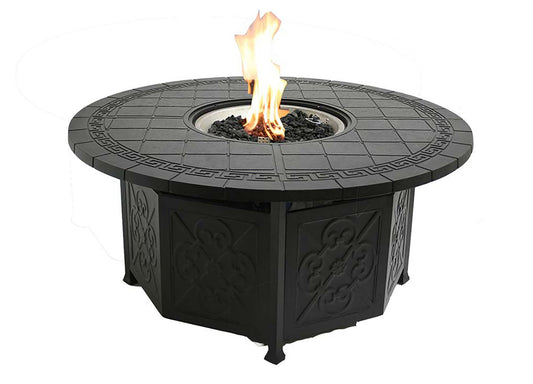 52" Round Chat Wrap Firepit Table Designer (Burner or Ice Bucket NOT Included)