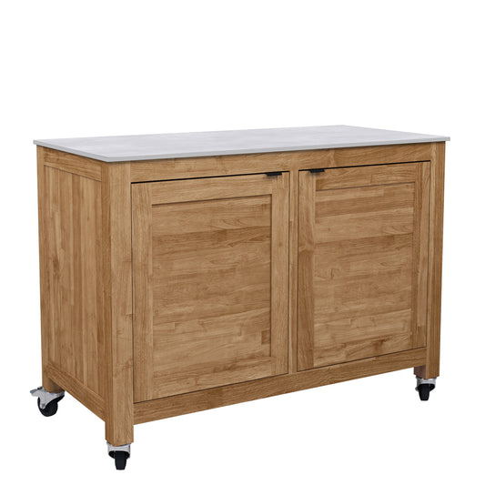 CO9 Design - Fresco 2 Door Ceramic Top Cabinet on Wheels - Taupe