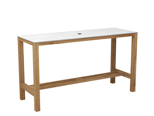 CO9 Design - Fresco Ceramic Top Bar Height Table w/ Umbrella Hole - Taupe