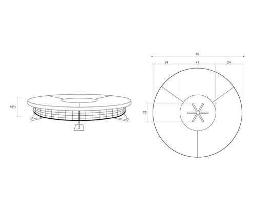 Prism Hardscapes - 89" Fuego 125,000 BTU NG/LP Round Fire Pit