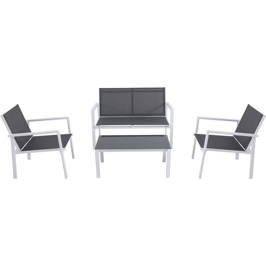 Mod Furniture - Harper 4-piece Sling Seating Set - White/Gray | HARP4PC-WG