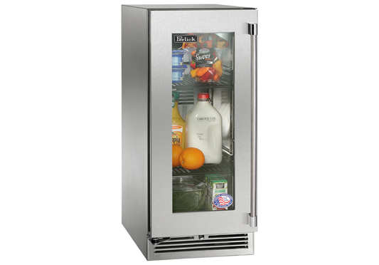 Perlick - 15" Signature Series Indoor Refrigerator with fully integrated panel-ready glass door, - HP15RS-4