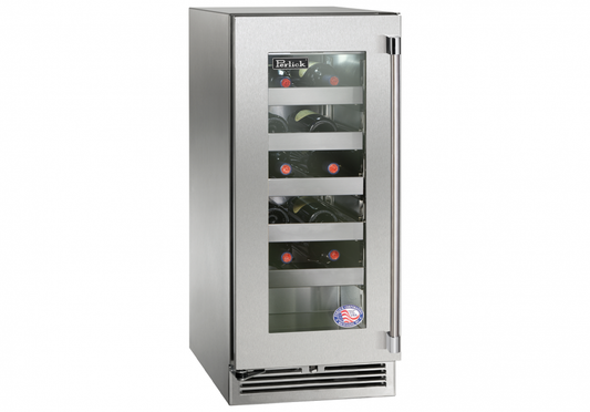 Perlick - 15" Signature Series Indoor Wine Reserve with stainless steel glass door- HP15WS-4