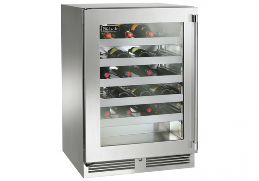 Perlick - 24" Signature Series Indoor Wine Reserve with stainless steel glass door- HP24WS-4