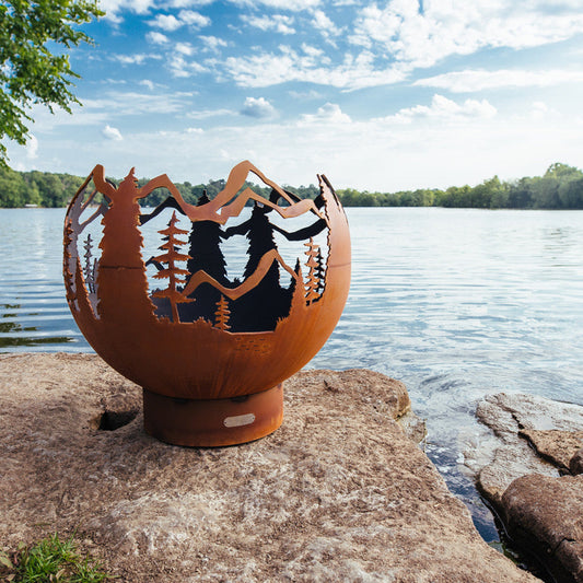 Fire Pit Art - 36" Mountain Vista Wood Burning Fire Pit, 250 lbs