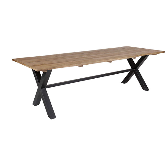 Armen Living - Glendora Light Brown Rectangle Eucalyptus Wood Outdoor Dining Table