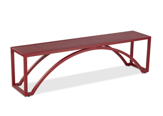 CO9 Design - Montauk Metal Bench, Dark Taupe, Red