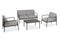 CO9 Design - Montauk 4 Piece Deep Seating Set, Light Grey Cushions w/ Dark Taupe Frame