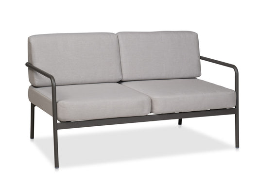 CO9 Design - Montauk 4 Piece Deep Seating Set, Light Grey Cushions w/ Dark Taupe Frame