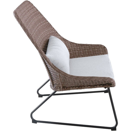 Mod Furniture - Montauk 3-Piece Wicker Patio Seating Set with White Cushions | MONTK3PC-WHT