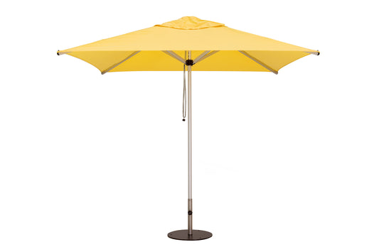 Woodline - 10' Round Pulley Lift Umbrella, Aluminum/Stainless Steel - Mistral, Inox - MI30RA