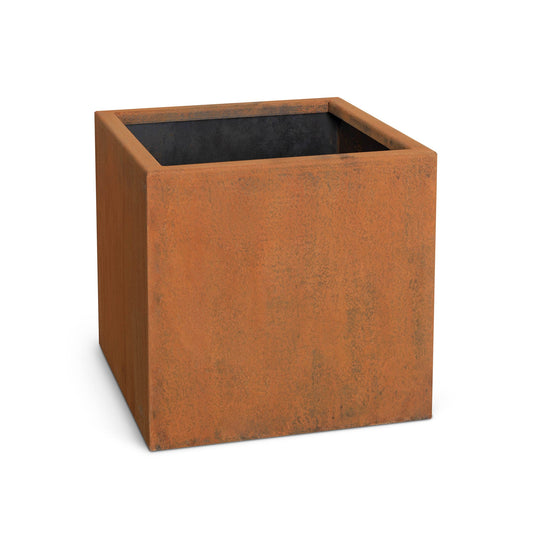 The Outdoor Plus - 24” Moderna Square Corten Steel Planter - OPT-PMD2414