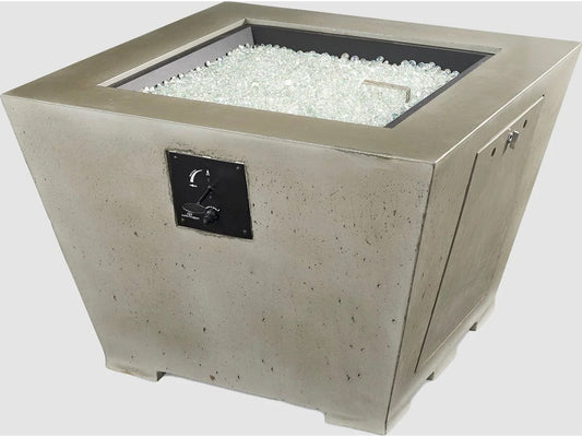 Outdoor Greatroom - 37’’ Wide - Cove Super Cast Concrete Fire Pit Bowl - Natural Grey - Direct Spark Ignition