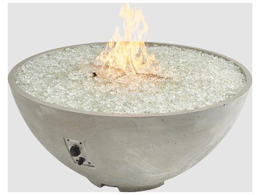 Outdoor Greatroom - 42’’ Wide - Cove Edge Natural Grey Round Gas Fire Pit Bowl - Direct Spark Ignition