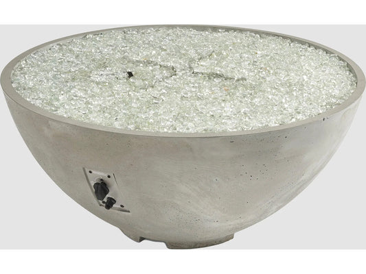 Outdoor Greatroom - 42’’ Wide - Cove Edge Natural Grey Round Gas Fire Pit Bowl - Direct Spark Ignition
