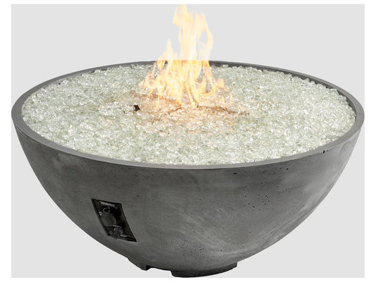Outdoor Greatroom - 42’’ Width - Cove Edge Concrete Midnight Mist Round Gas Fire Pit Bowl - Direct Spark Ignition - NG