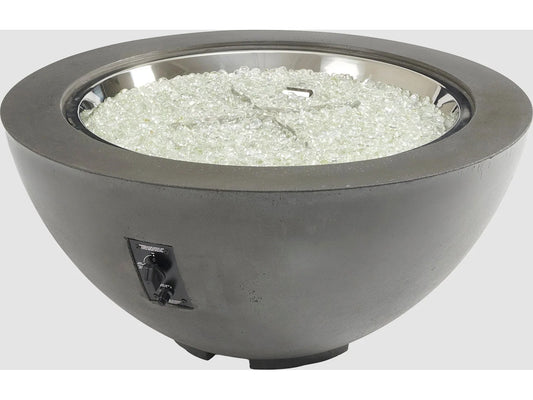 Outdoor Greatroom - 42’’ Wide - Cove Supercast Concrete Fire Pit Bowl - Midnight Mist - Direct Spark Ignition NG
