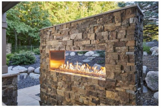 Outdoor Greatroom - 72" Linear Ready-to-Finish See-Through Gas Fireplace with DSI Control - LP | RSTL-72DLP