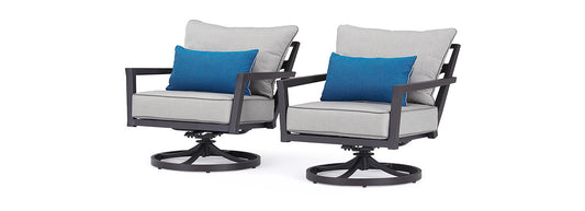 RST Brands - Venetia™ 2 Piece Sunbrella® Outdoor Motion Club Chairs - Gray