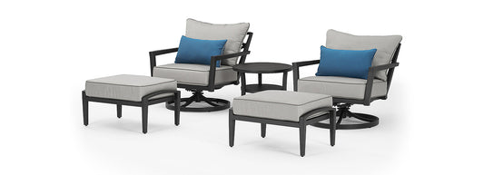 RST Brands - Venetia™ 5 Piece Sunbrella® Outdoor Motion Seating Set - Gray