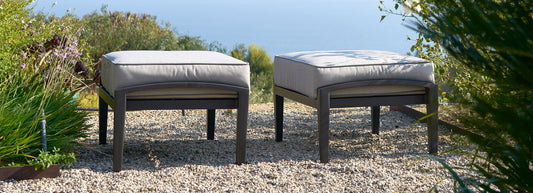 RST Brands - Venetia™ 2 Piece Sunbrella® Outdoor Club Ottomans - Gray