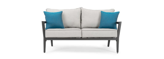 RST Brands - Venetia™ Sunbrella® Outdoor Love Seat, Coffee Table, & Ottoman Set - Gray