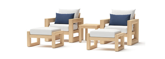 RST Brands - Benson™ 5 Piece Sunbrella® Outdoor Club Chair & Ottoman Set | OP-AWCLB5-BEN