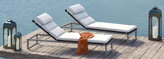 RST Brands - Milo™ Espresso Set of 2 Sunbrella® Outdoor Lounges | OP-PEAL2-MILO-E