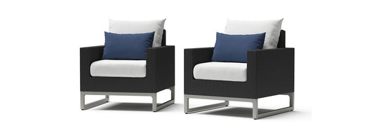 RST Brands - Milo™ Espresso Sunbrella® Outdoor Club Chairs | OP-PECLB2-MILO-E