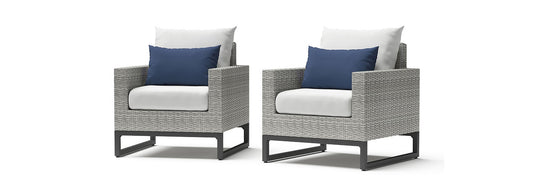 RST Brands - Milo™ Gray Set of 2 Sunbrella® Outdoor Club Chairs | OP-PECLB2-MILO-G