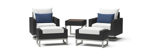 RST Brands - Milo™ Espresso 5 Piece Sunbrella® Outdoor Motion Club Set | OP-PECLB5M-MILO-E