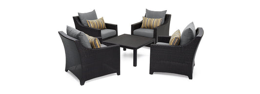 RST Brands - Deco™ 5 Piece Sunbrella® Outdoor Club & Table Chat Set